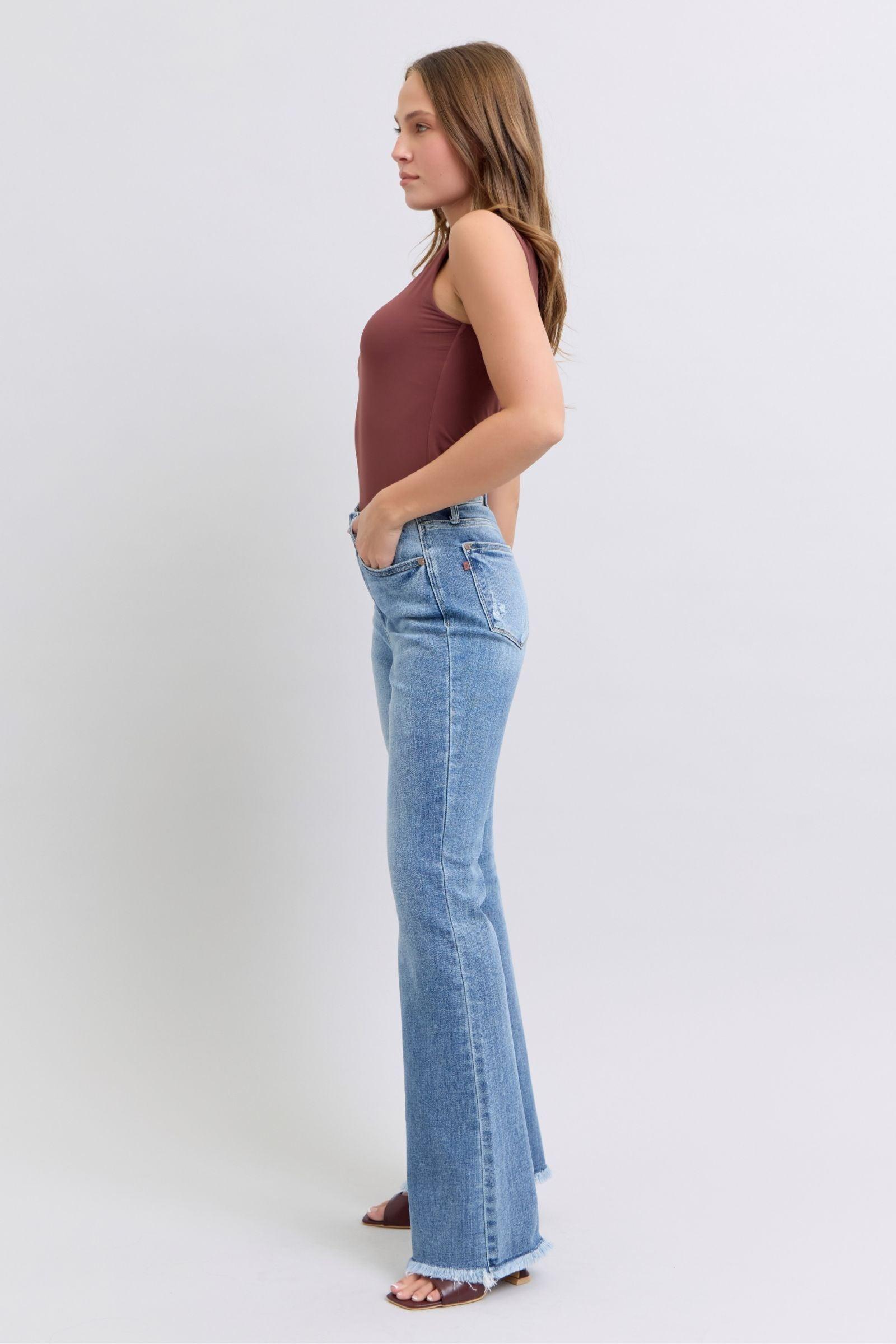 Jean bootcut taille haute à ourlet brut Judy Blue 