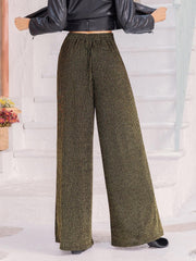 Pantalon large côtelé noué