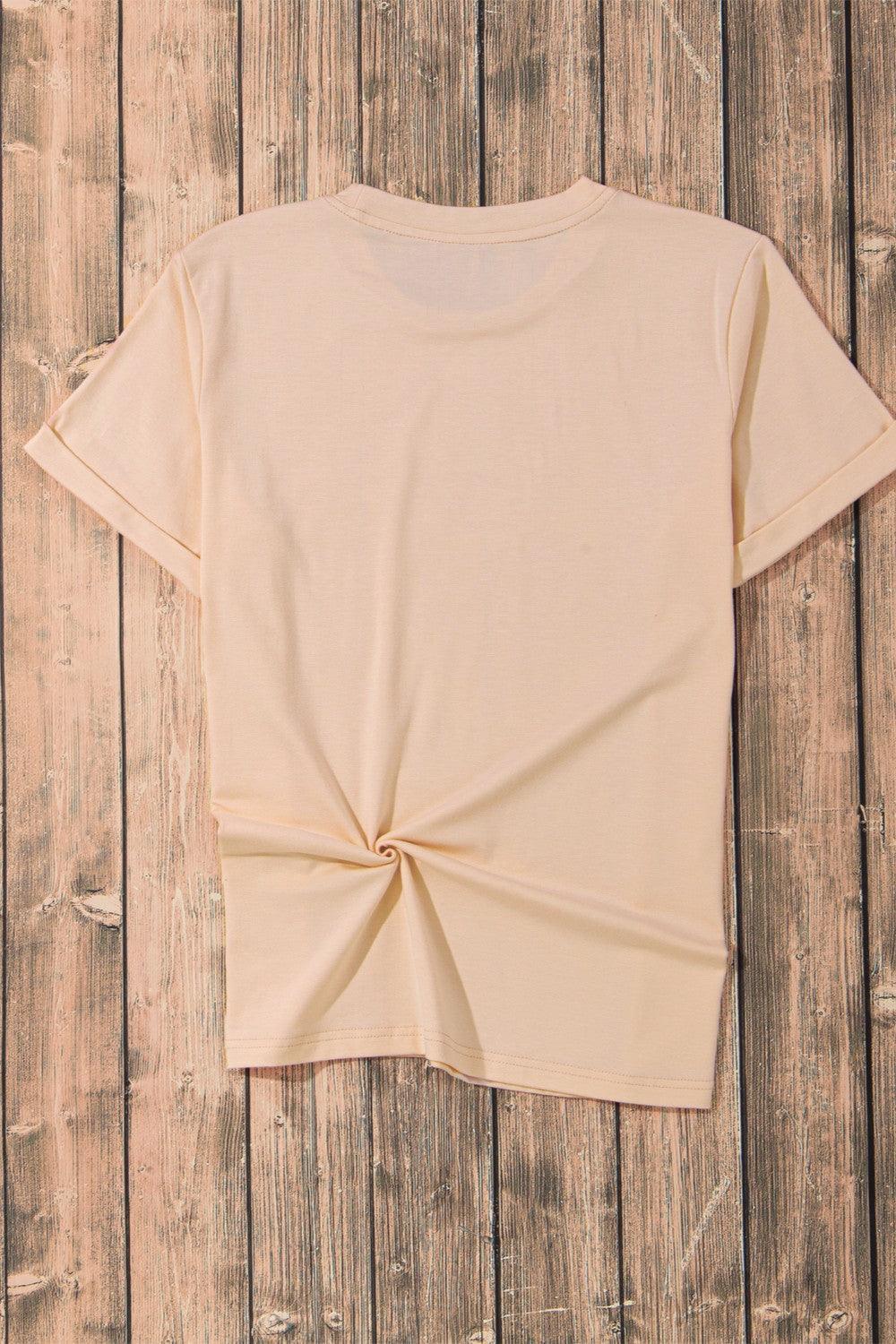 T-shirt à manches courtes et col rond avec motif citrouille