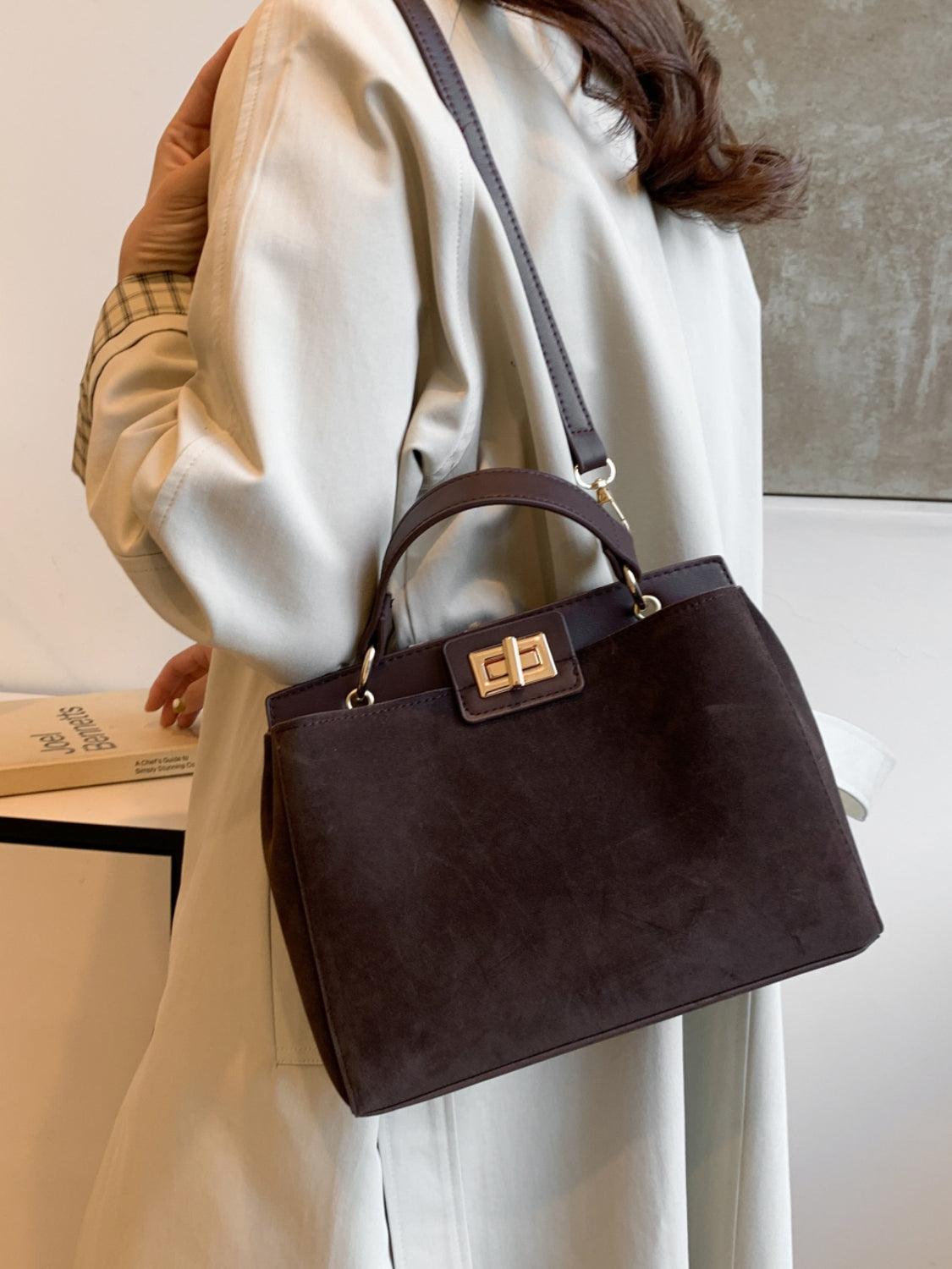 Sac à main de couleur unie avec bandoulière amovible