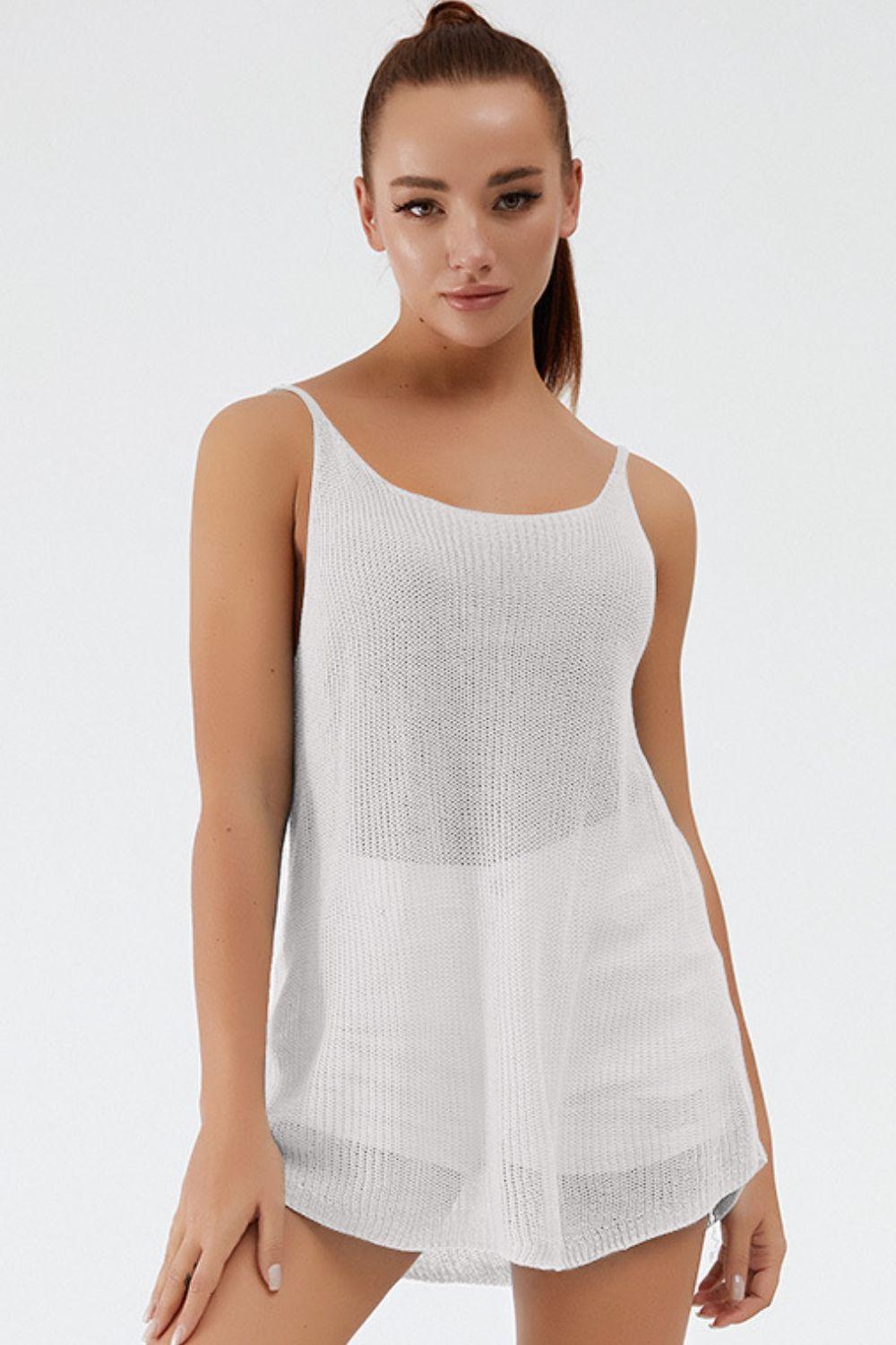 Camisole en tricot à bretelles spaghetti et col rond