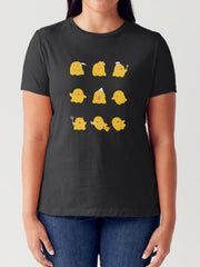 T-shirt tubulaire à manches courtes et col rond avec motif fantôme en taille réelle Simply Love