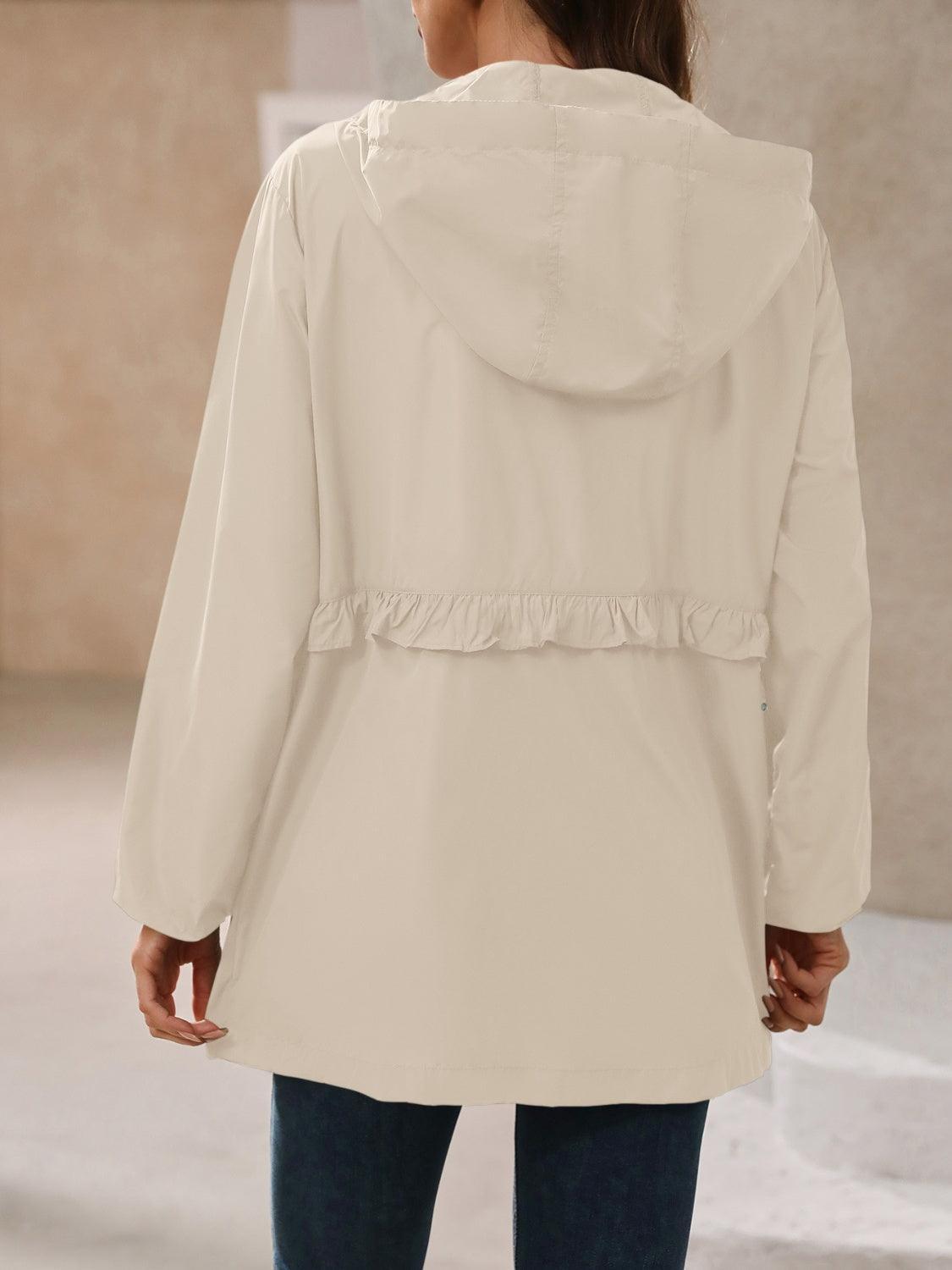 Coupe-vent à capuche et manches longues imperméable d'extérieur Ivy Lane