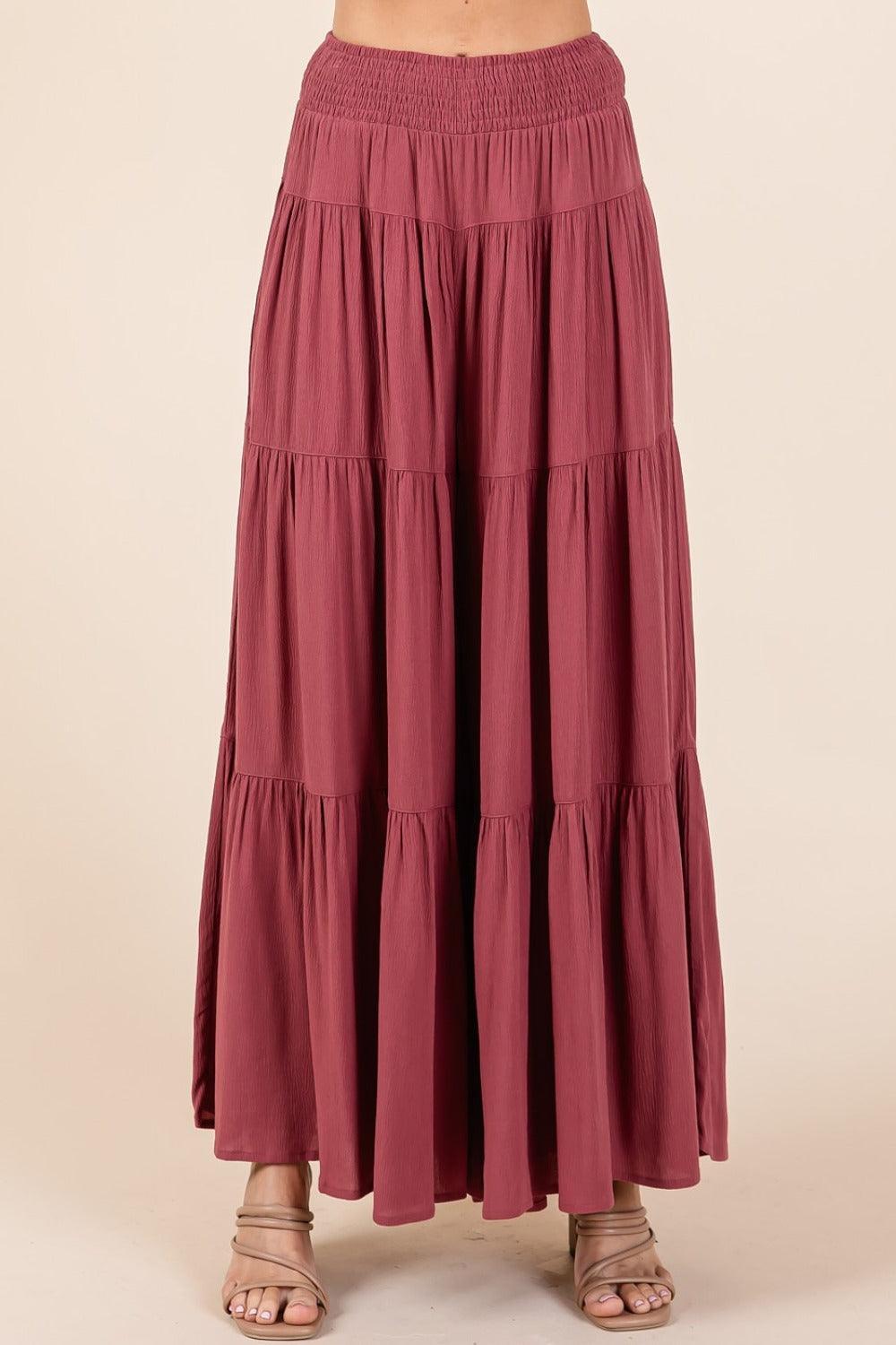 Pantalon large à taille élastique froncée avec détails superposés de Mittoshop