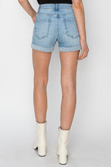 Short en jean taille mi-haute effet vieilli RISEN