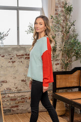 Pull à épaules tombantes et blocs de couleurs Sew In Love en taille réelle