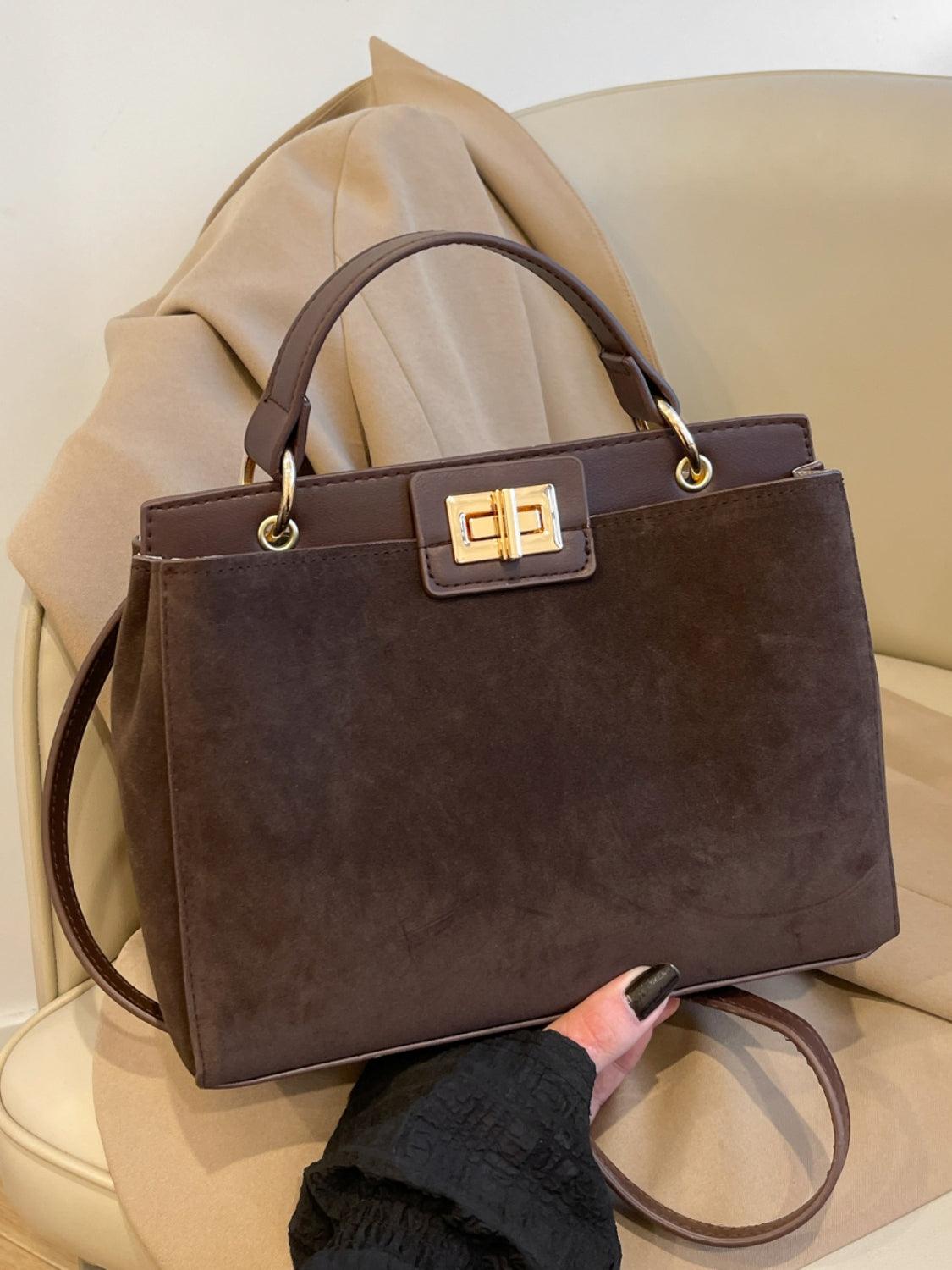 Sac à main de couleur unie avec bandoulière amovible