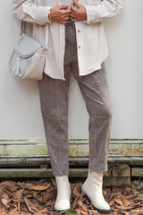 Pantalon droit avec cordon de serrage et poches