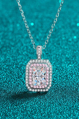 1 Carat Moissanite Geometric Pendant Chain Necklace - Admiresty