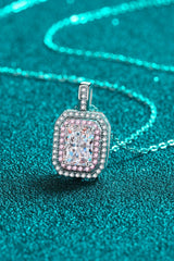 1 Carat Moissanite Geometric Pendant Chain Necklace - Admiresty