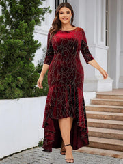 Robe asymétrique à ourlet volanté grande taille