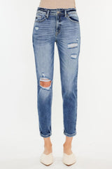 Jean mom taille haute Kancan effet vieilli