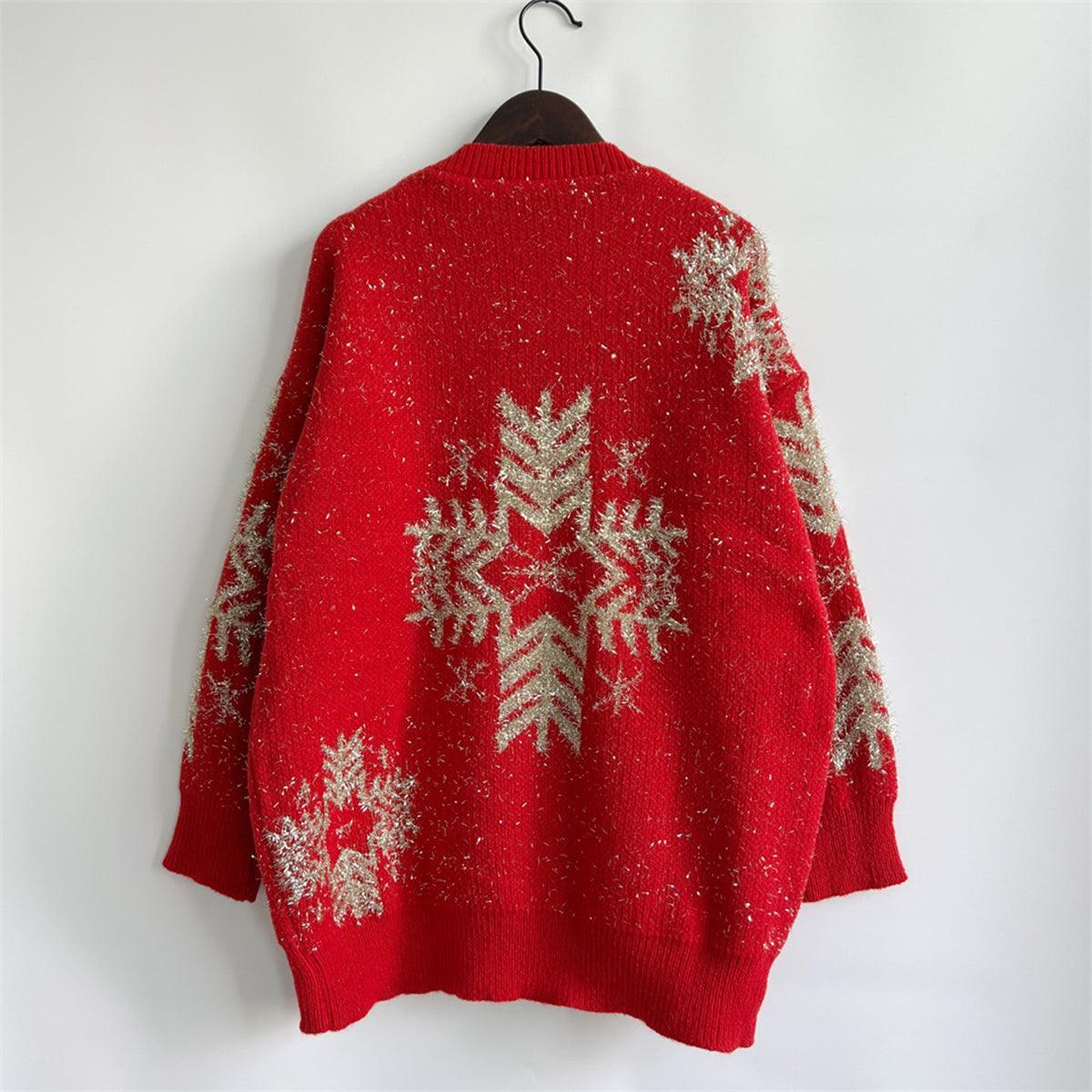 Pull à manches longues à motif flocon de neige