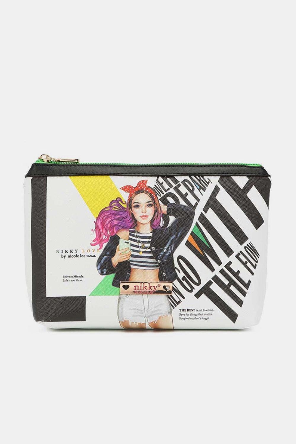 Pochette à cosmétiques imprimée Nicole Lee USA de grande taille