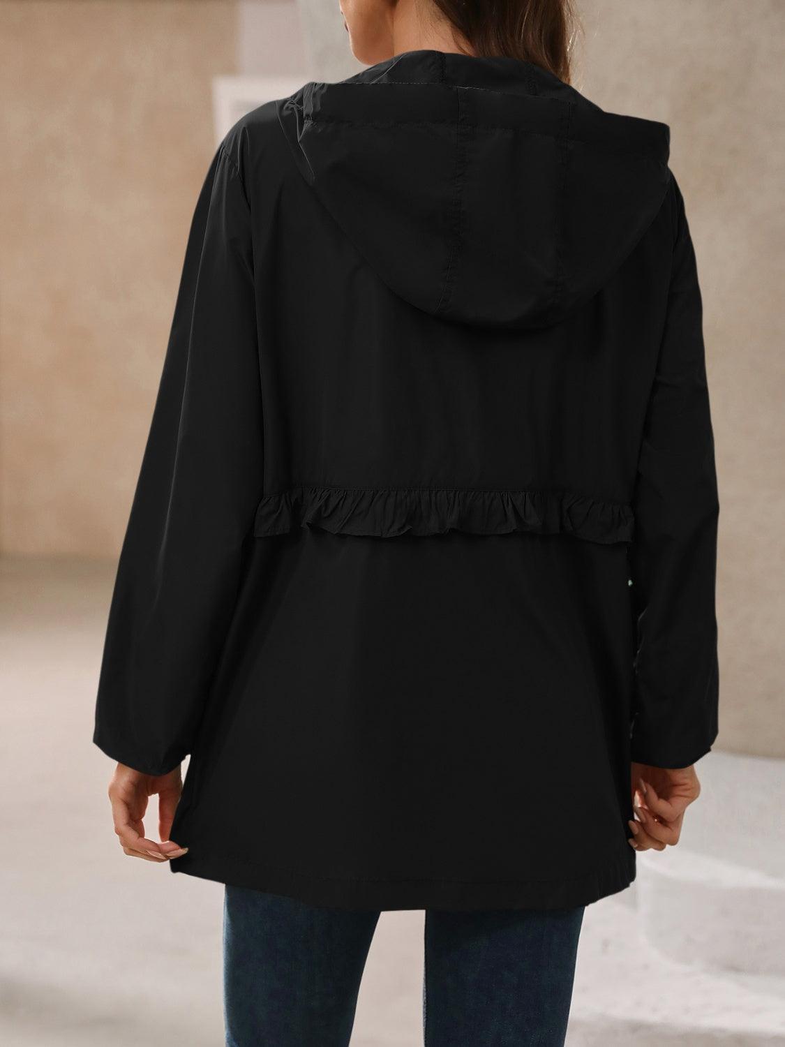 Coupe-vent à capuche et manches longues imperméable d'extérieur Ivy Lane