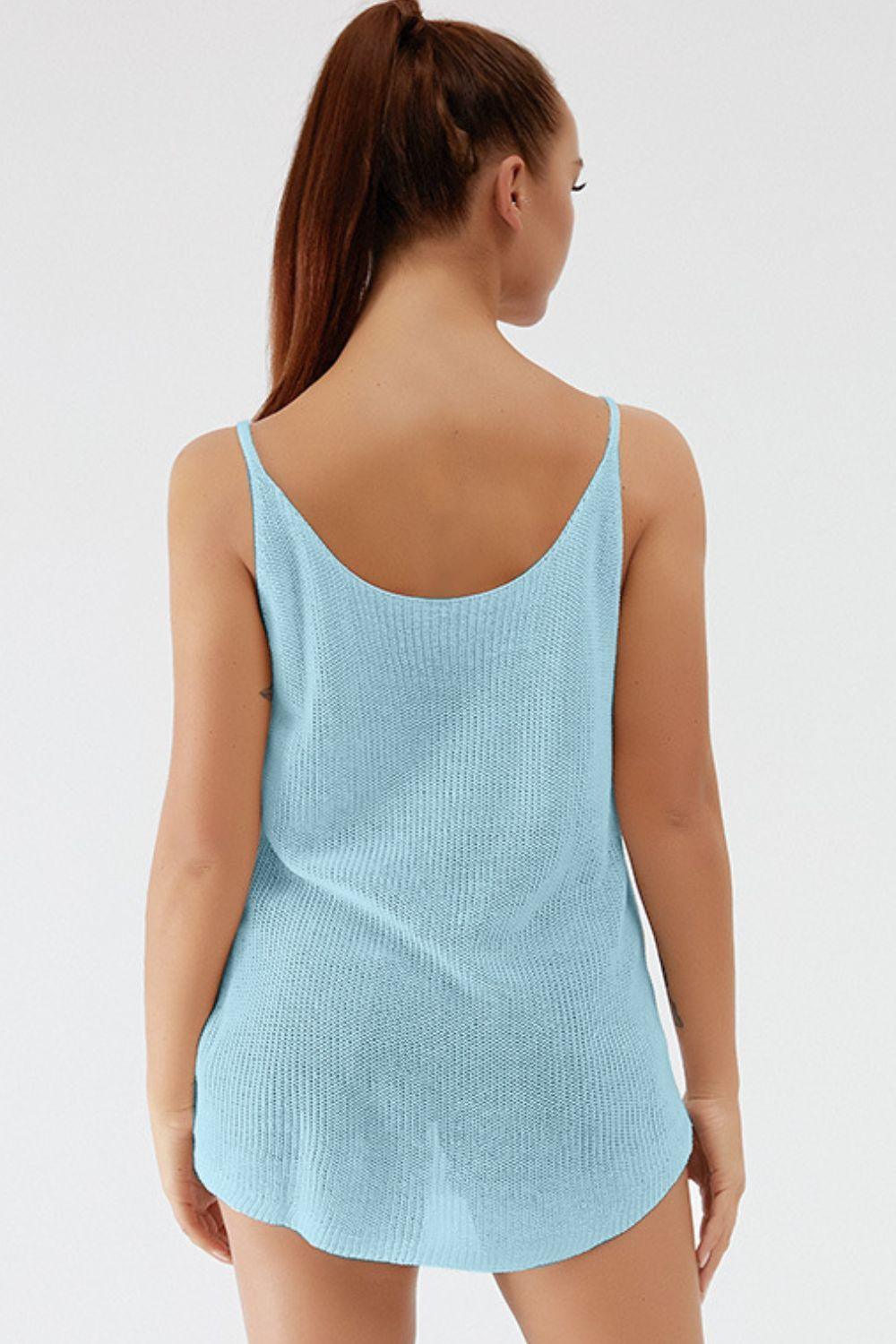 Camisole en tricot à bretelles spaghetti et col rond