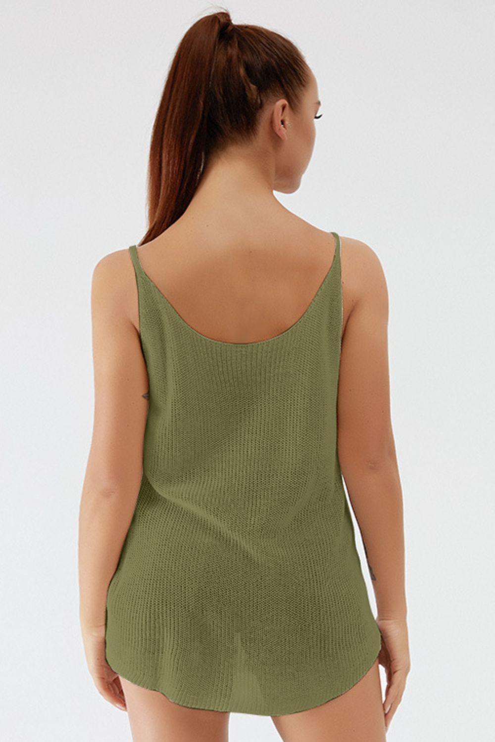 Camisole en tricot à bretelles spaghetti et col rond