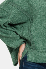 Sweat à capuche à coutures apparentes Zenana Brushed Hacci