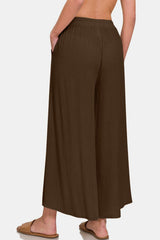 Pantalon large tissé Zenana avec poches