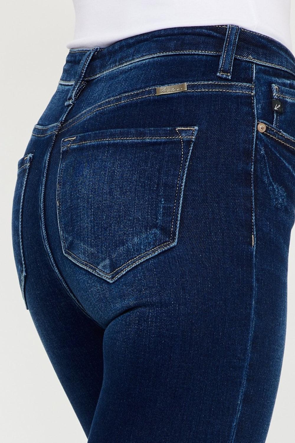 Jean skinny Kancan taille haute effiloché à la cheville 