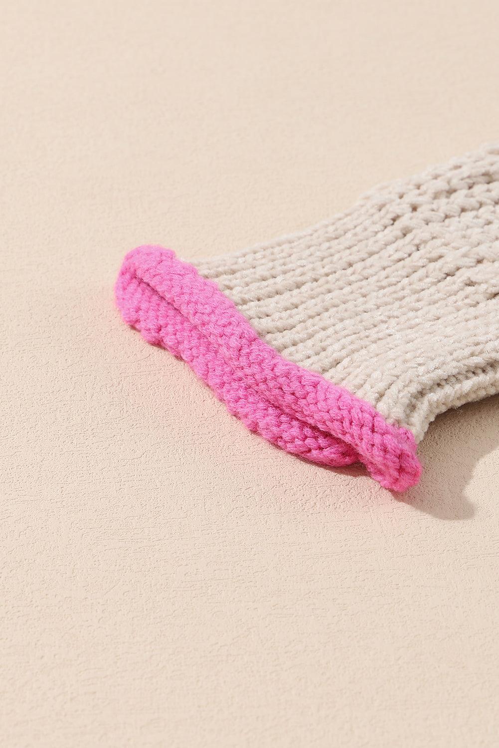 Cardigan ouvert à nouer contrasté sur le devant