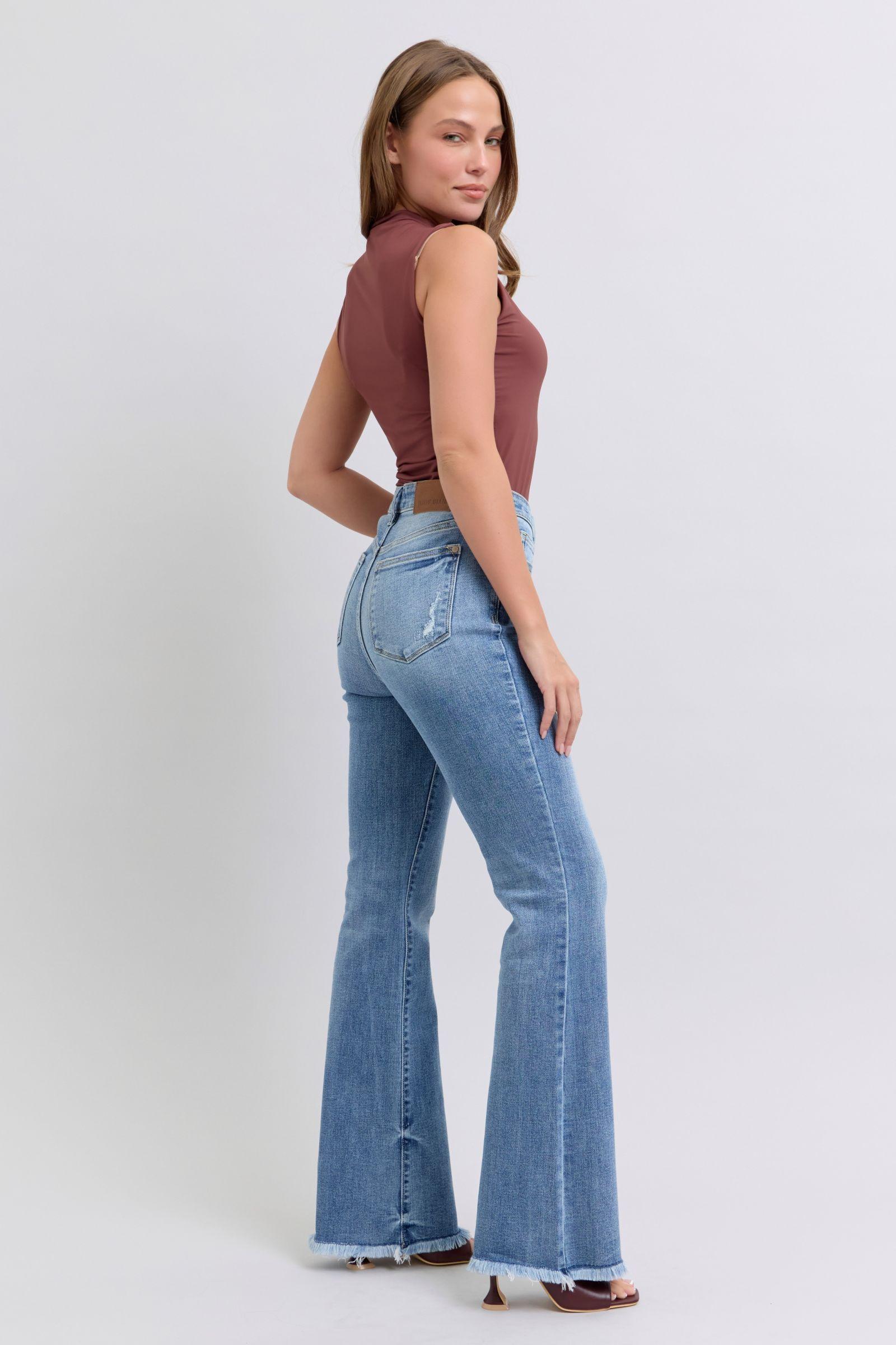 Jean bootcut taille haute à ourlet brut Judy Blue 