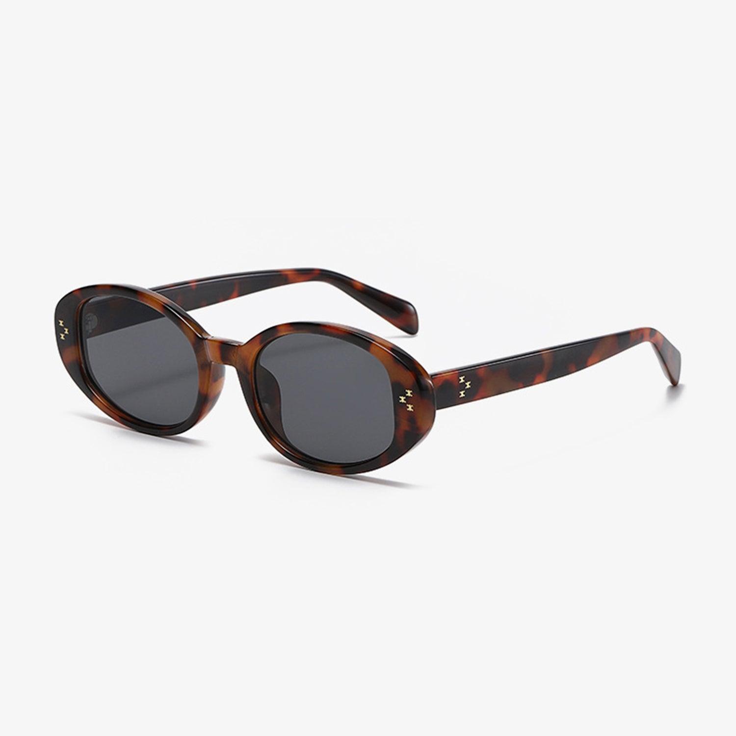 Lunettes de soleil ovales à monture en polycarbonate