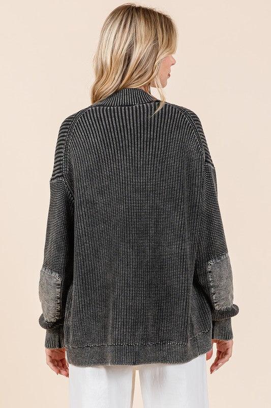 Cardigan ouvert sur le devant à patch contrasté Mittoshop délavé minéral 