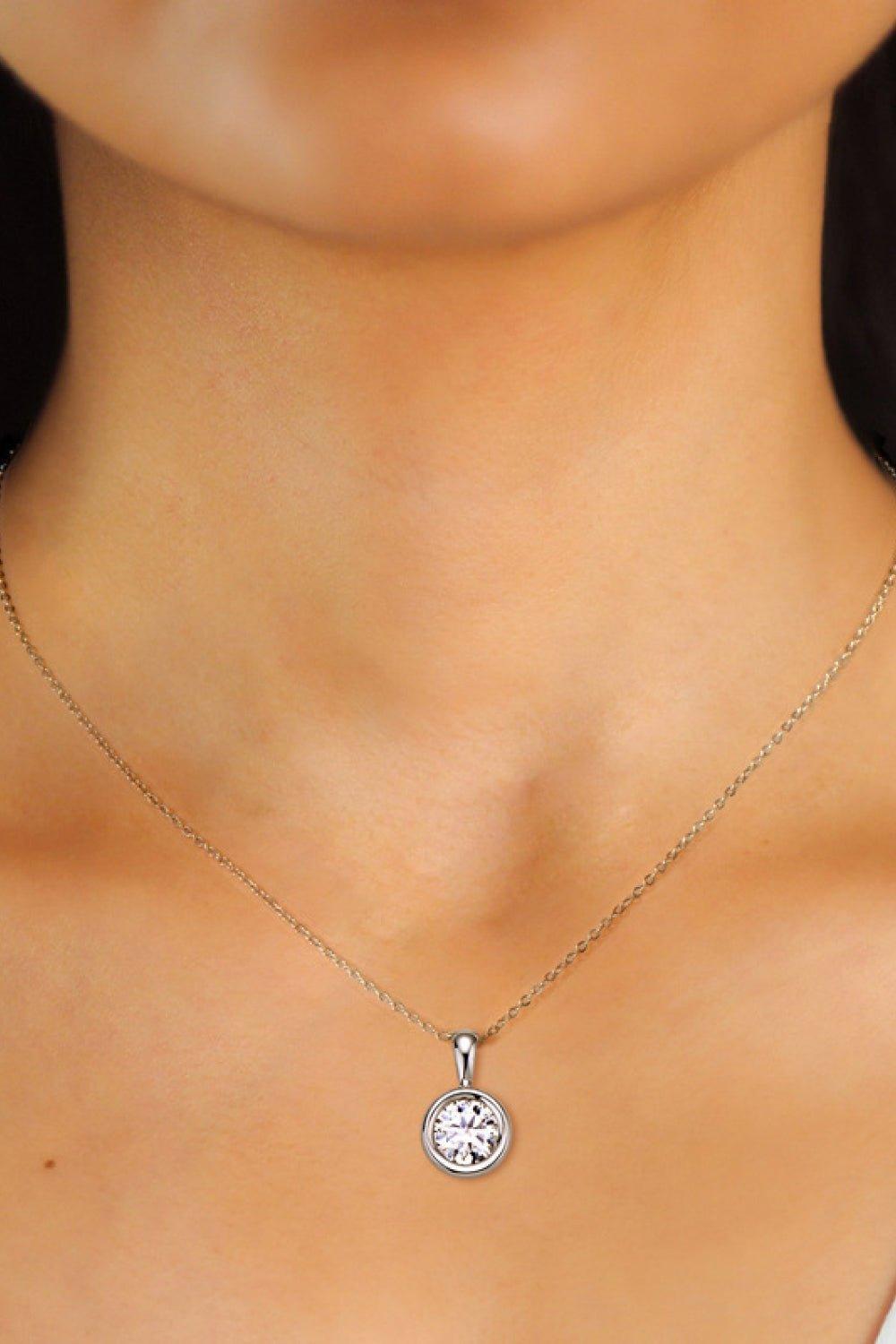 2 Carat Moissanite 925 Sterling Silver Necklace - Admiresty