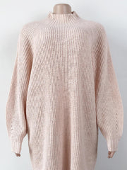 Robe pull à col montant et épaules tombantes