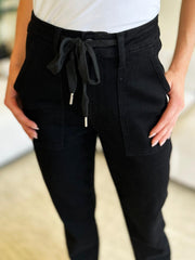 Jean taille haute bleu Judy à revers doubles et taille haute
