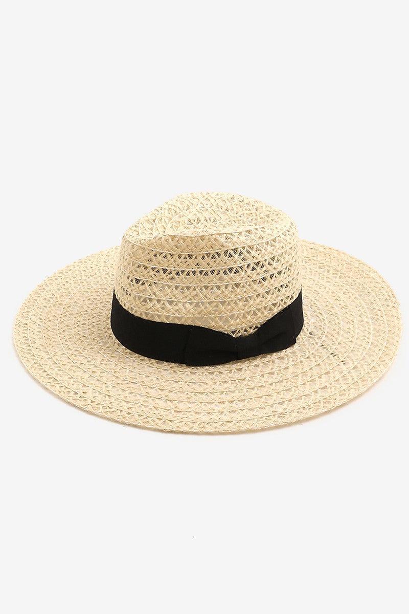Chapeau de soleil en paille tressée à large bord Fame