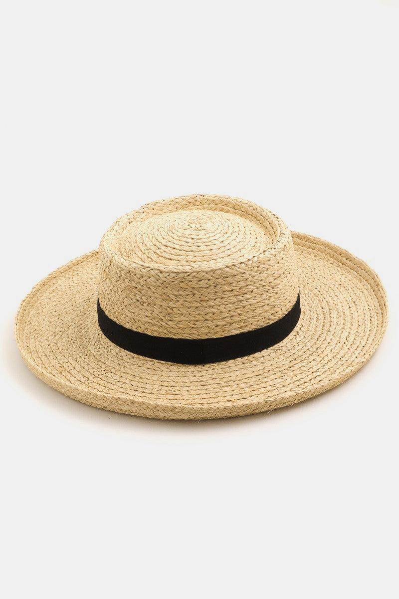 Chapeau en paille tressée à large bord Fame
