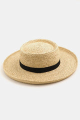 Chapeau en paille tressée à large bord Fame