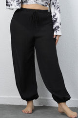 Pantalon de jogging à cordon de serrage grande taille