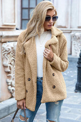 Manteau en sherpa à col à revers pleine grandeur Ivy Lane