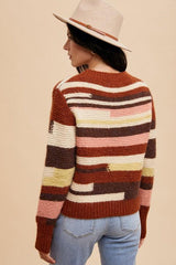 Pull à manches longues et col rond à blocs de couleurs Annie Wear