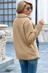 Manteau en sherpa à col à revers pleine grandeur Ivy Lane