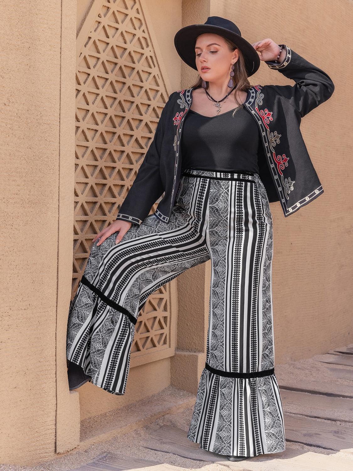 Pantalon large imprimé grande taille