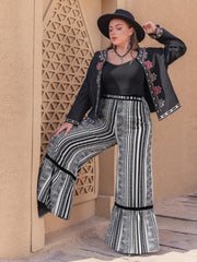 Pantalon large imprimé grande taille