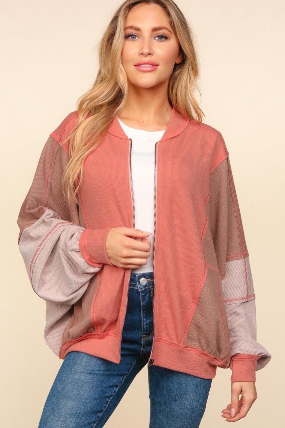 Veste bomber zippée Haptics à blocs de couleurs avec poches latérales