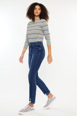Jean slim droit taille haute Kancan