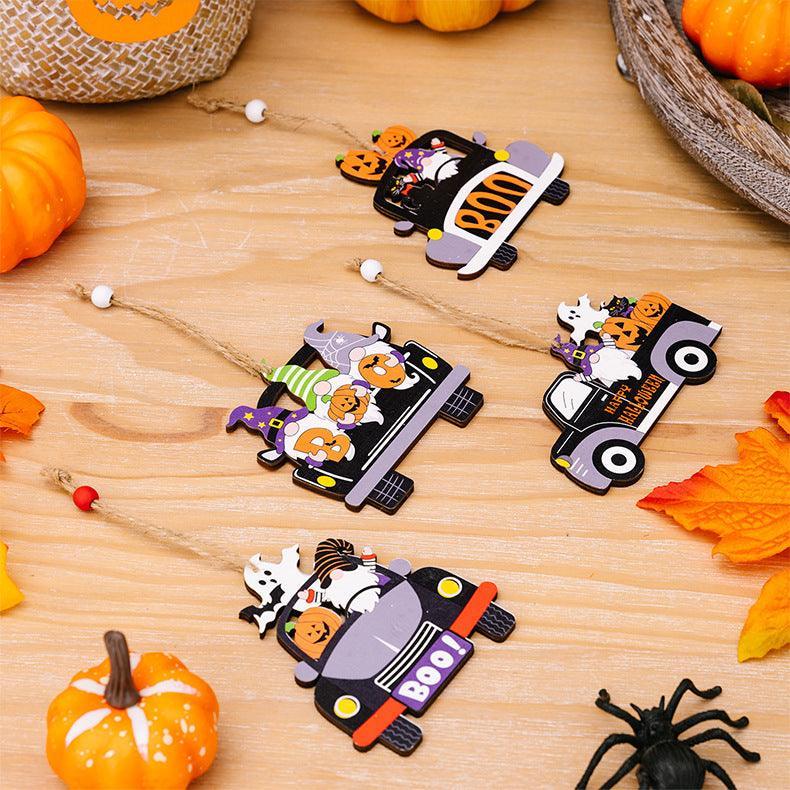 Lot de 4 gadgets à suspendre en forme de voiture pour Halloween