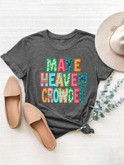 T-shirt à manches courtes et col rond avec lettres