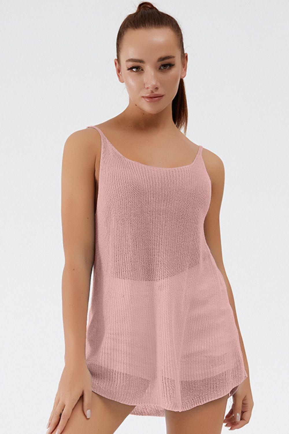 Camisole en tricot à bretelles spaghetti et col rond
