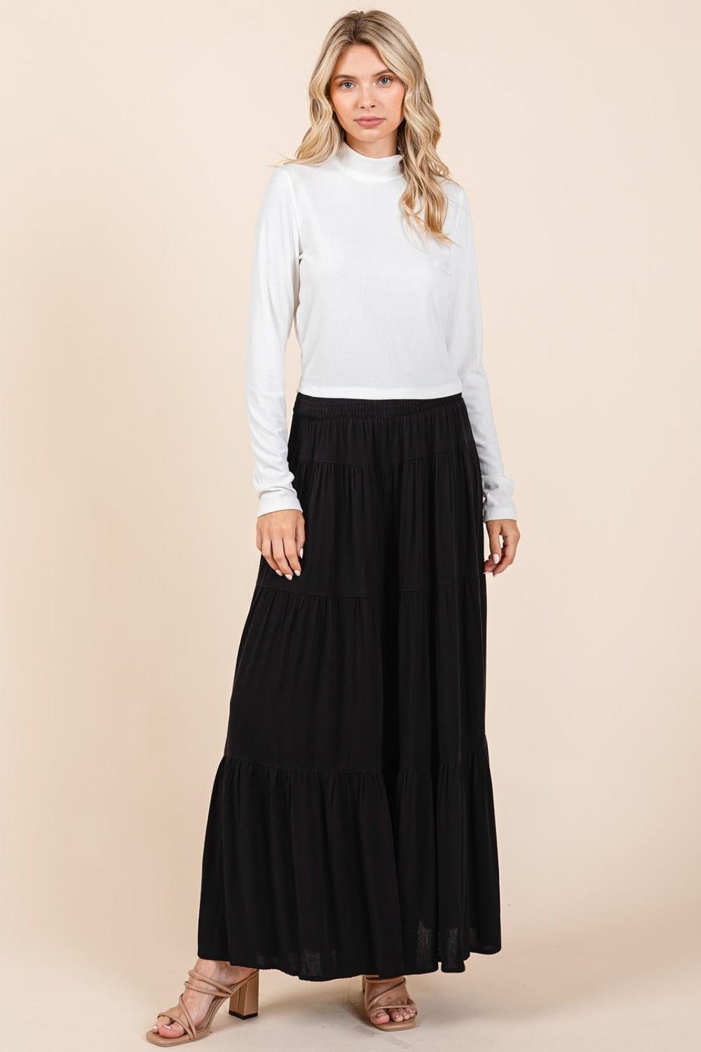 Pantalon large à taille élastique froncée avec détails superposés de Mittoshop