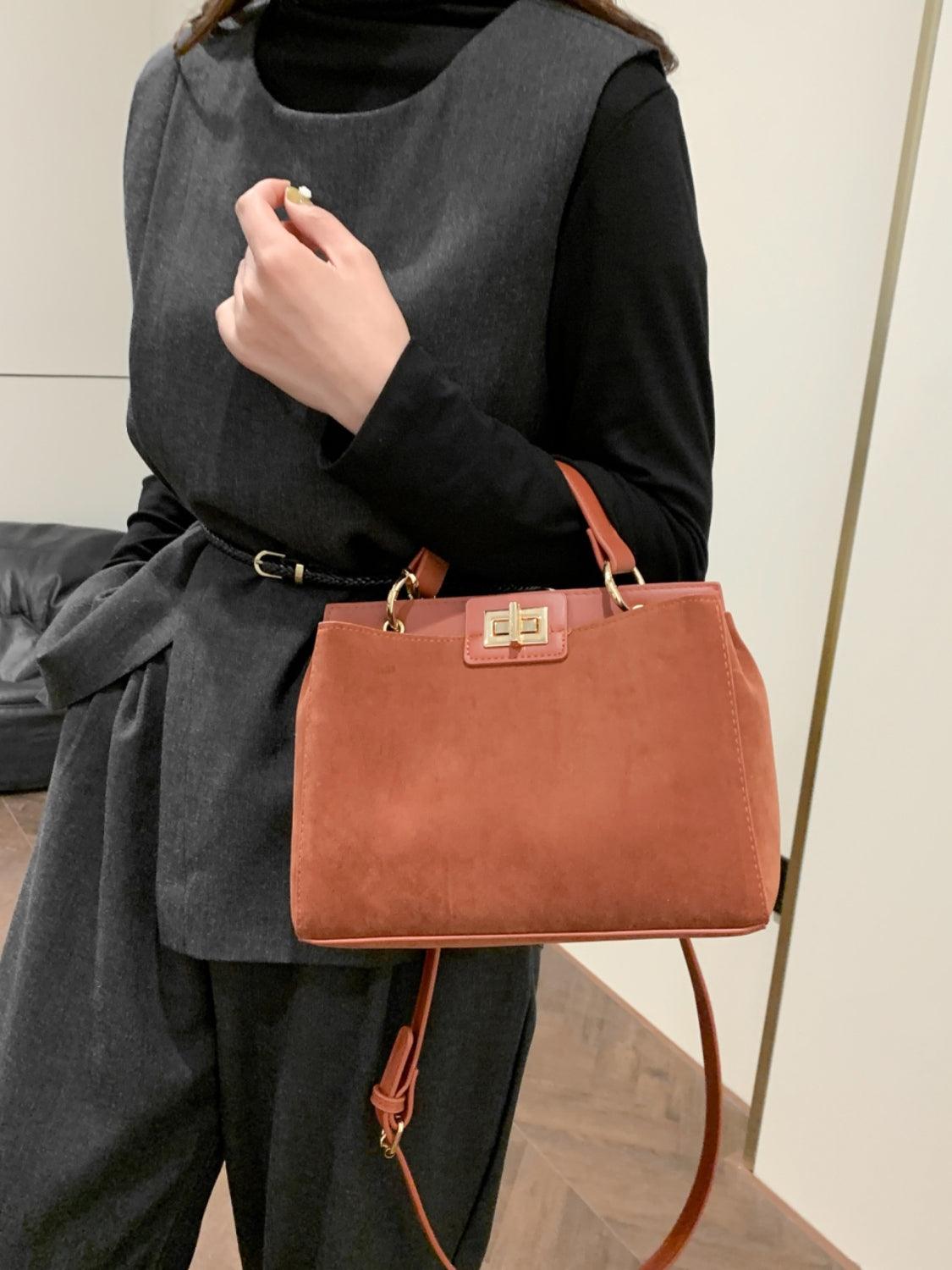 Sac à main de couleur unie avec bandoulière amovible