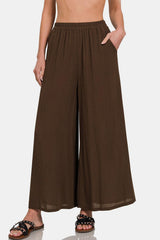 Pantalon large tissé Zenana avec poches