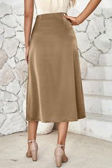 Jupe mi-longue taille haute