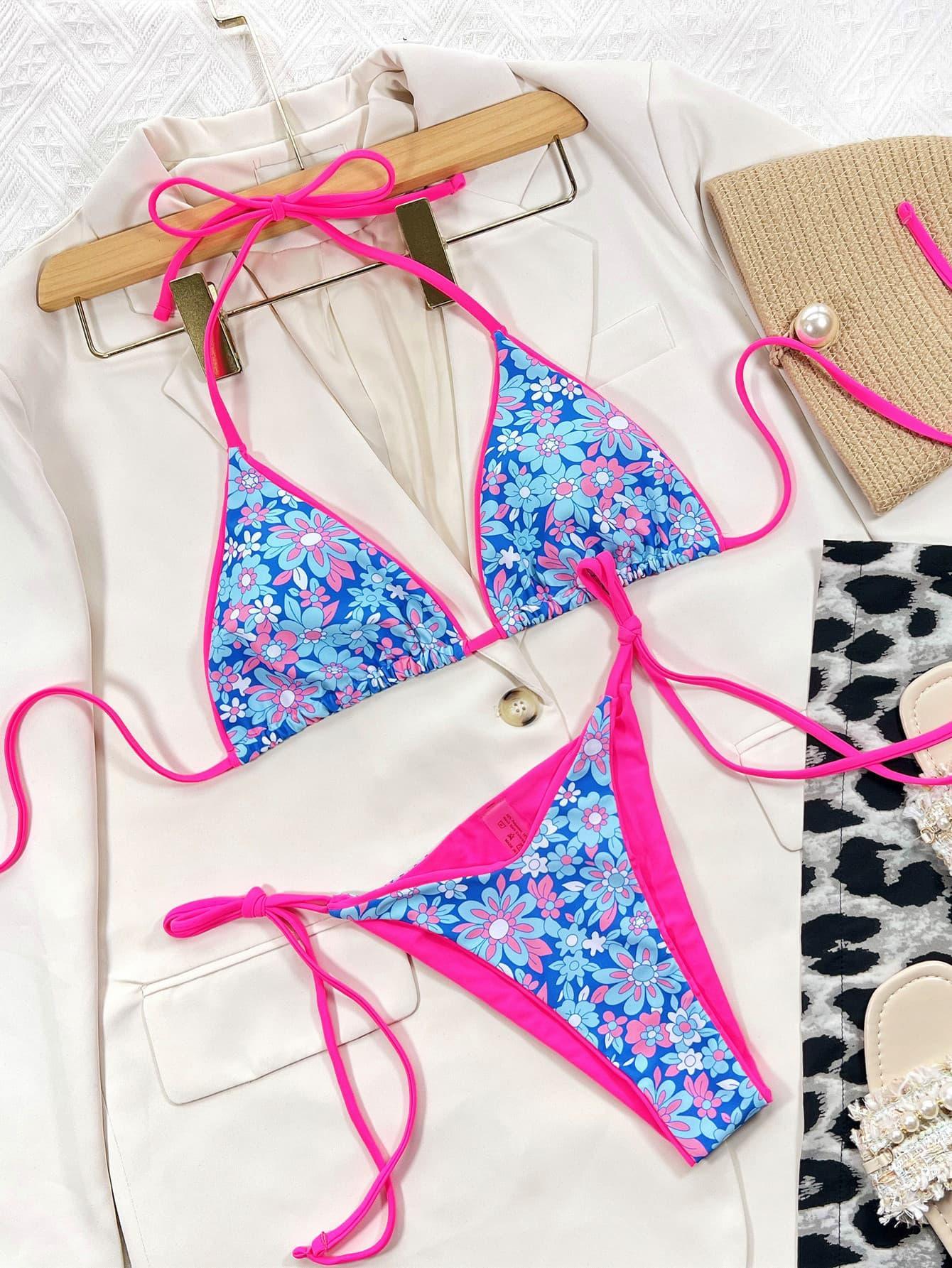 Ensemble de bikini à col licou et à nouer sur le côté